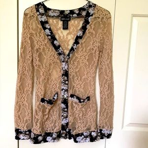 ✅Nude lace cardigan